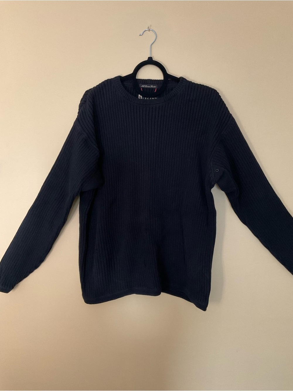 Eddie Bauer All Terrain Black Ribbed Crewneck Sweater
